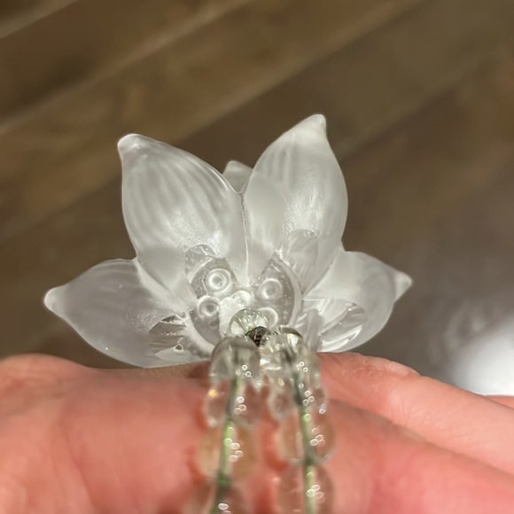 Lucky Lotus silent windchime car mirror decor door knob keychain jade like Glass - Picture 11 of 14